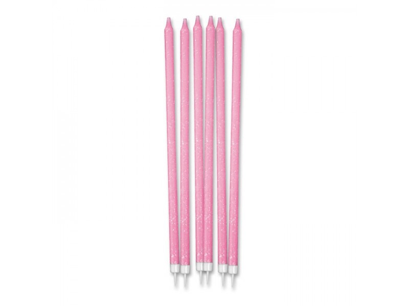 Cand. matite+supp.glitter rosa pz12