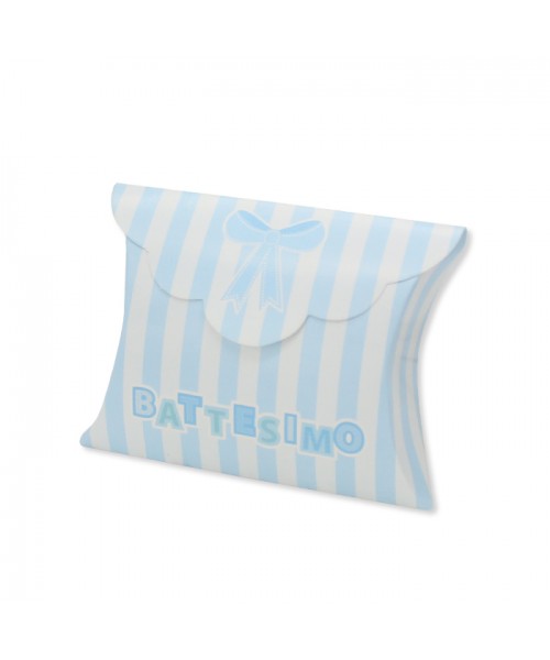 25 SCAT. BUSTA BATTESIMO TEDDY CELESTE 10X8X3 CM