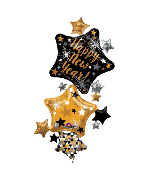 PALLONE MYLAR MULTI SHAPE HAPPY NEW YEAR CM. 93X170 2