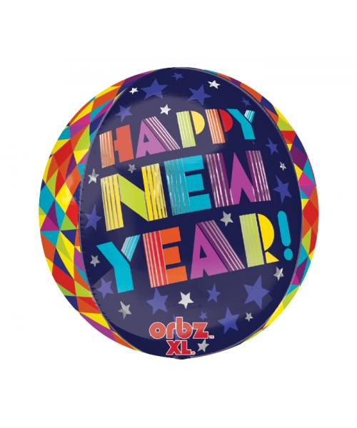 PALLONE MYLAR ORBZ GEOMETRIC NEW YEAR 38X40CM 2