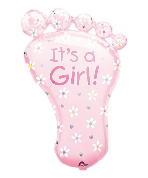 PALLONE MYLAR PIEDINO ITS A GIRL 58X82 2