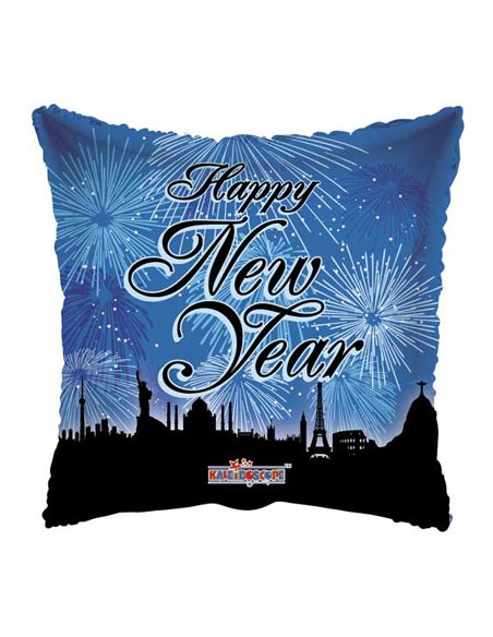 PALLONE MYLAR PILLOW HAPPY NEW YEAR CM. 45