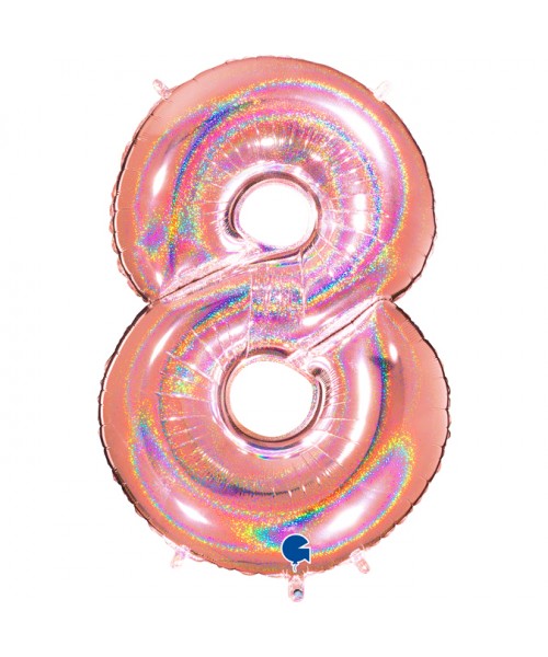 PALLONE N. 8 GLITTER ROSE GOLD 102CM 2