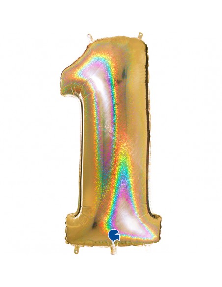 PALLONE N.1 GLITTER GOLD 102CM