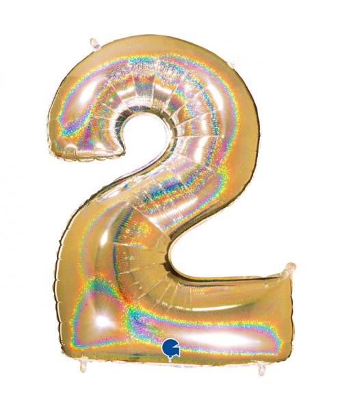 PALLONE N.2 GLITTER GOLD 102CM 2