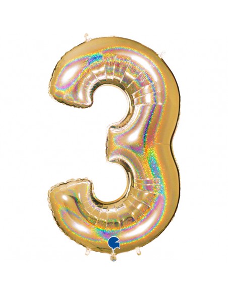 PALLONE N.3 GLITTER GOLD 102CM