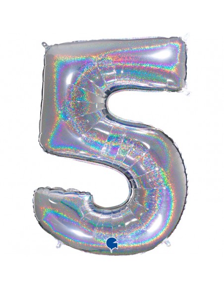 PALLONE N.5 GLITTER SILVER 102CM