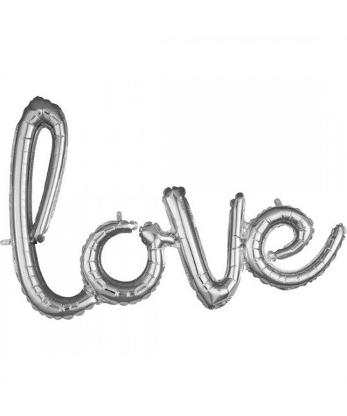 PALLONE SCRITTA LOVE SILVER DIM. 78X53CM 2