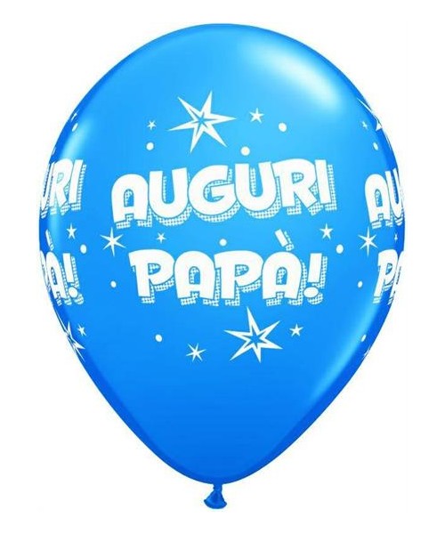 PALLONI LATTICE 12" ST. AUGURI PAPA' CELESTE/ BLU PZ.50 2