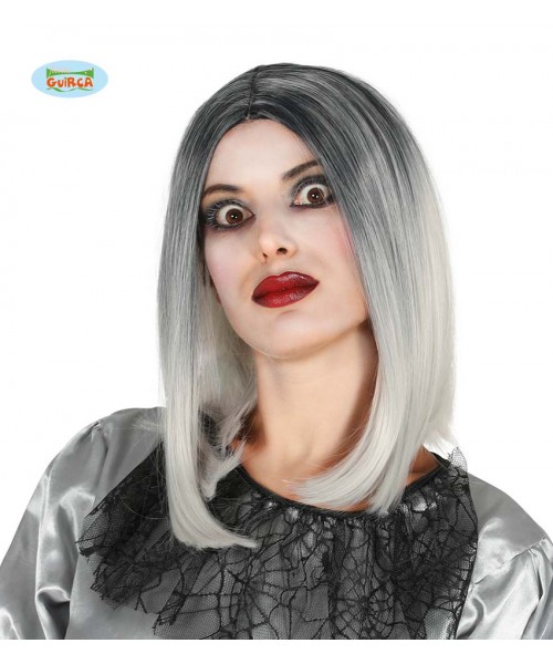 PARRUCCA CASCHETTO LUNGO NERO-BIANCO 2