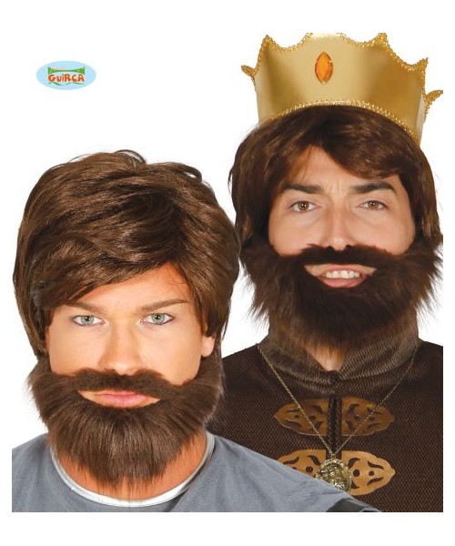 PELUCA CASTAÑA CON BARBA(ENVASE CAJA) 2