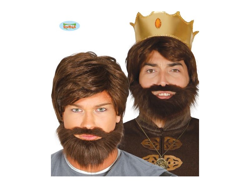 PARRUCCA UOMO CASTANA CON BARBA