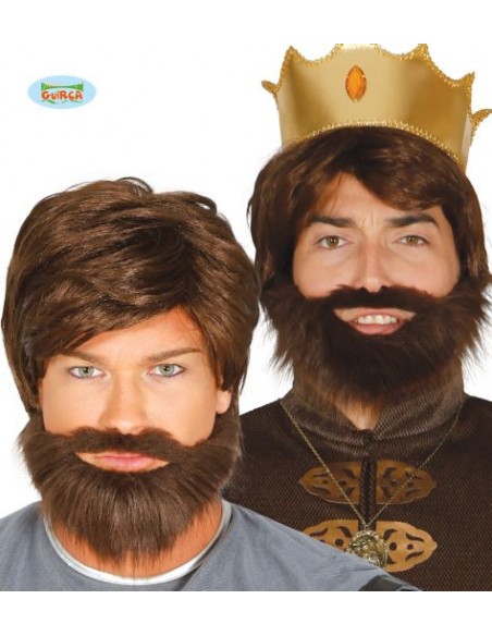 PARRUCCA UOMO CASTANA CON BARBA