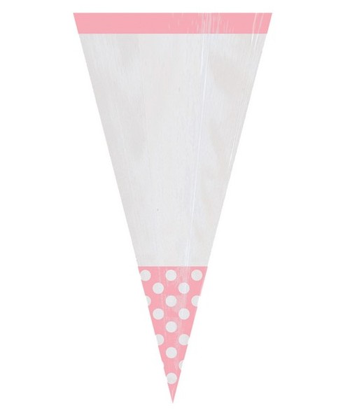 PARTY BAG CONO ROSA POIS 9X24,7CM 10PZ 2
