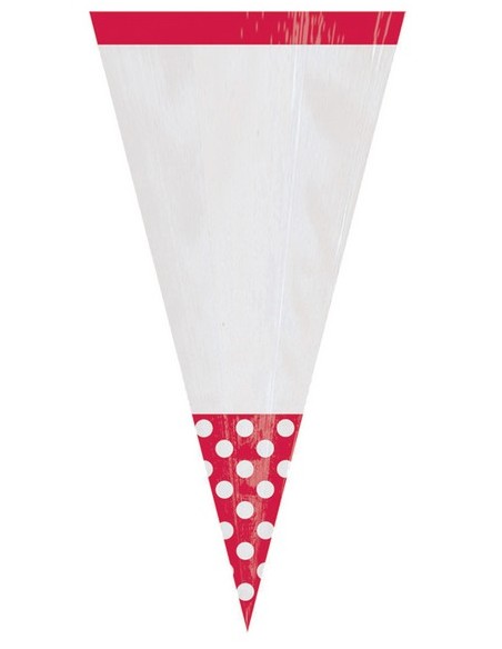 PARTY BAG CONO ROSSO POIS 9X24,7 CM. 10PZ