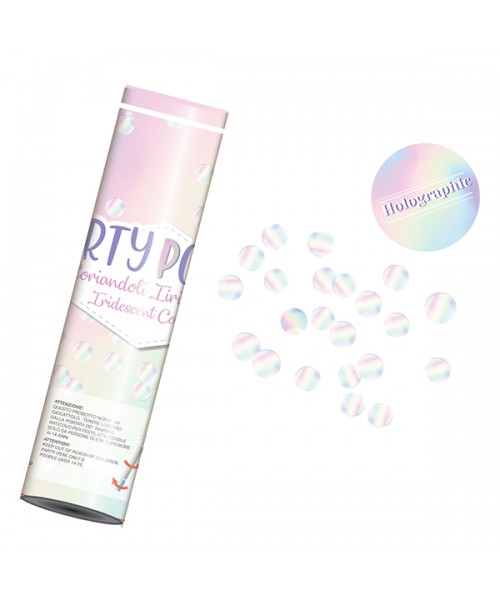 PARTY POPPER 20CM FOIL CONFETTI IRIDESCENTI 2