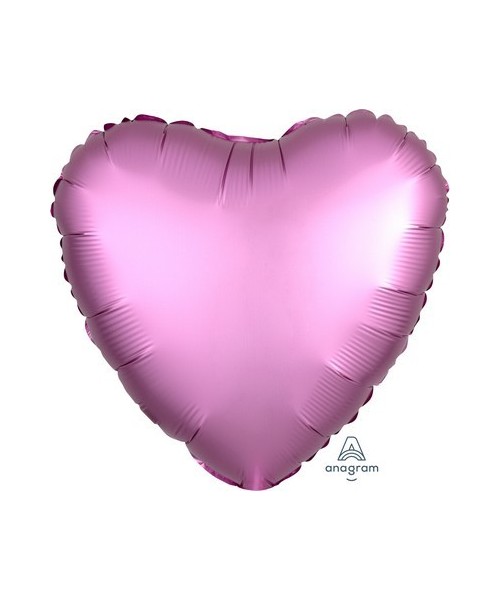 PALL. MYLAR HEART 18" SATIN LUXE FLAMINGO