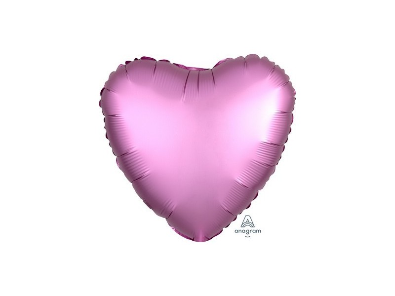 PALL. MYLAR HEART 18" SATIN LUXE FLAMINGO