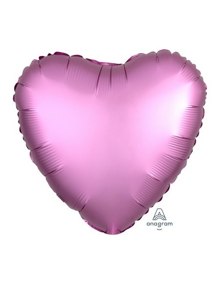 PALL. MYLAR HEART 18" SATIN LUXE FLAMINGO