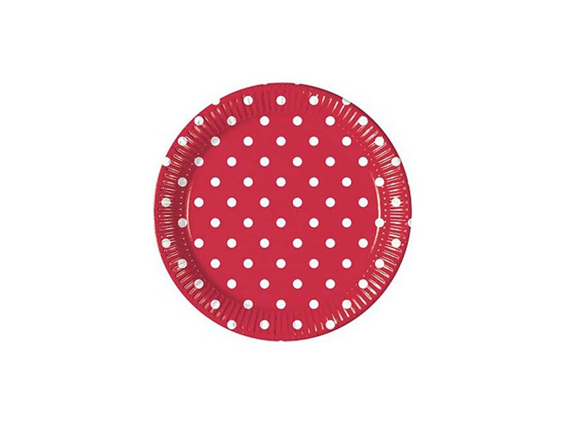 PIATTO CM. 18 POIS PZ. 6 ROSSO