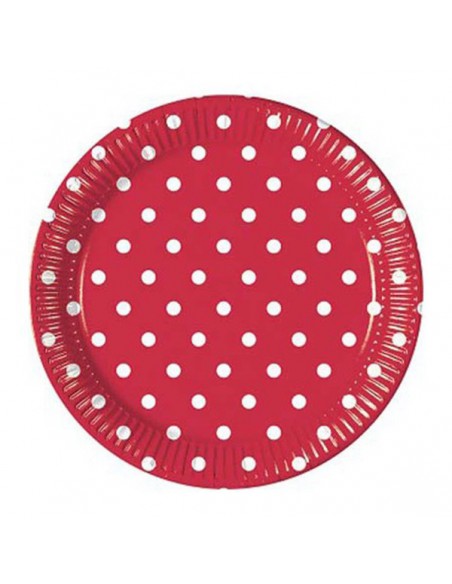 PIATTO CM. 23 POIS PZ. 6 ROSSO