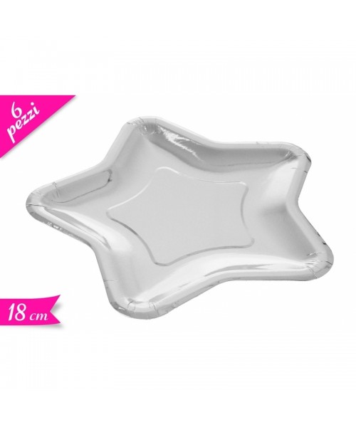 PIATTO STELLA 6PZ 18CM ARGENTO 2