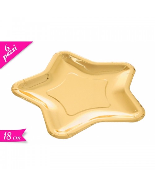 PIATTO STELLA 6PZ 18CM ORO 2