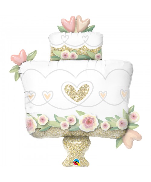 S/SHAPE 41" GLITTER GOLD WEDDING CAKE 2