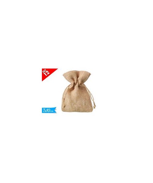 SACCHETTO JUTA 7X10CM 12PZ 2