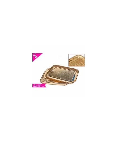 SET 4 VASSOI RETT. CARTA 21X15CM ORO 2