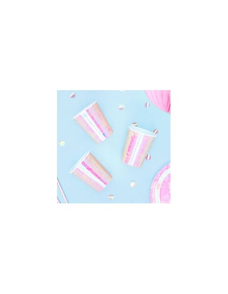 SET 6 BICCHIERI CARTA IRIDISCENTE BIANCO