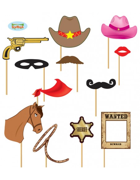 SET PHOTO PROPS COWBOY 12 PCS.