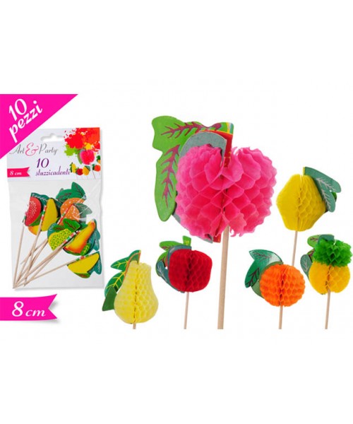 STUZZIACADENTI SET 10PZ FRUTTA 3D 2