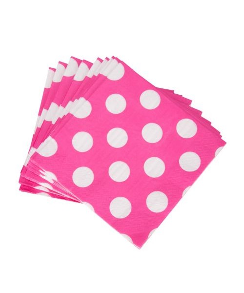 16 FUCSIA DOTS LUNCH NAPKINS 2