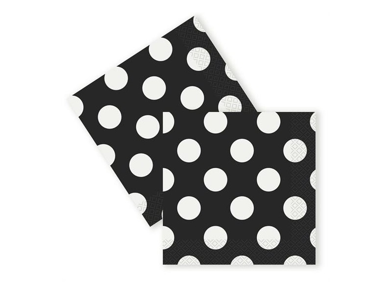 TOVAGLIOLI 33X33 NERO POIS BIANCHI PZ.16