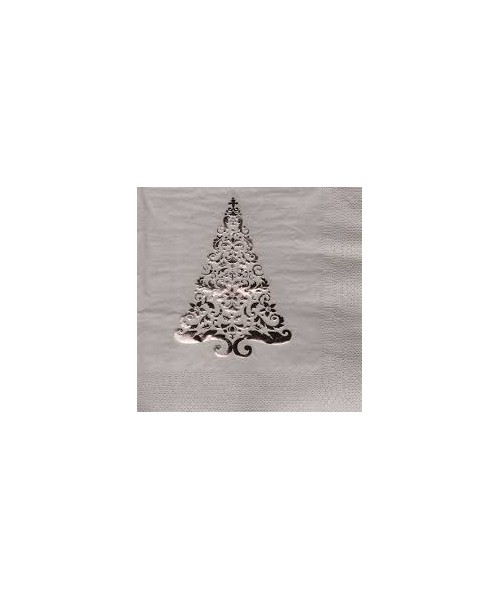 Tovaglioli albero serigrafico silver pz 16 2