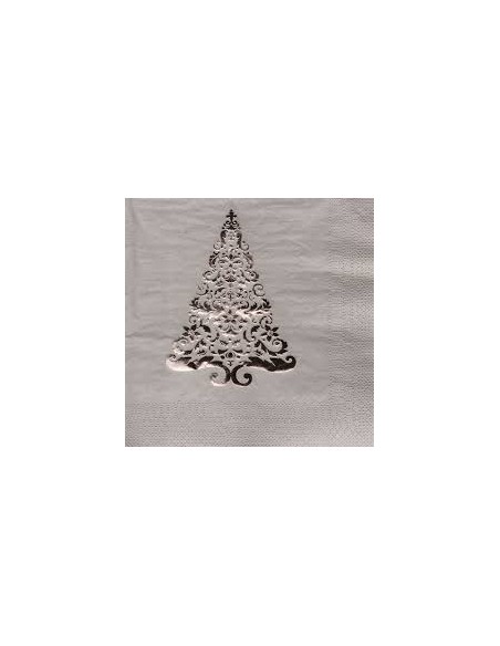 Tovaglioli albero serigrafico silver pz 16