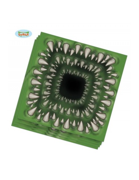 TOVAGLIOLI DENTI MOSTRO 33X33CM HALLOWEEN PZ. 20
