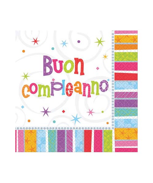 TOVAGLIOLO 33x33 cm BUON COMPLEANNO 16 pz 2