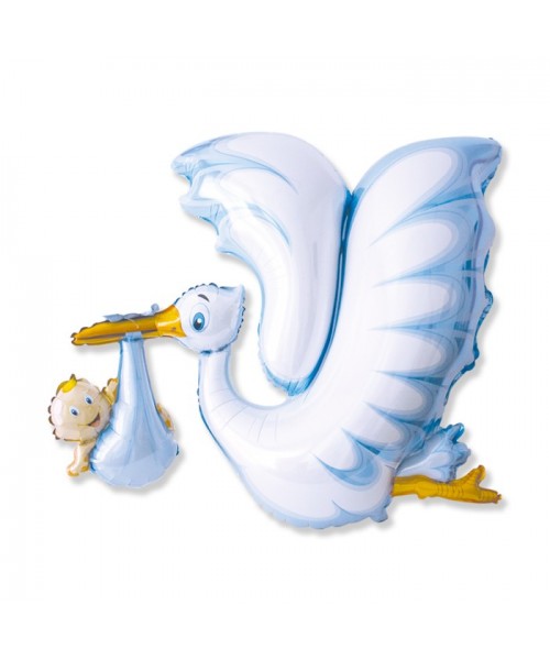 PALLONE MYLAR FORMA CICOGNA CELES. 52''