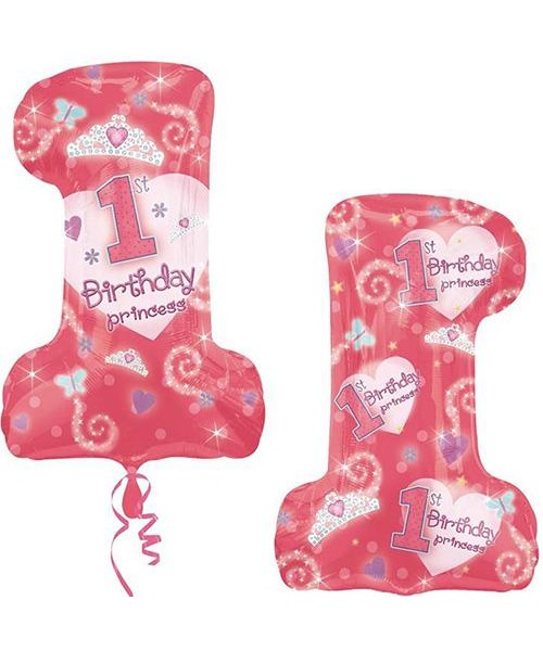 PALLONE MYLAR 1ST BIRTDAY PRINCESS 48X71CM 2