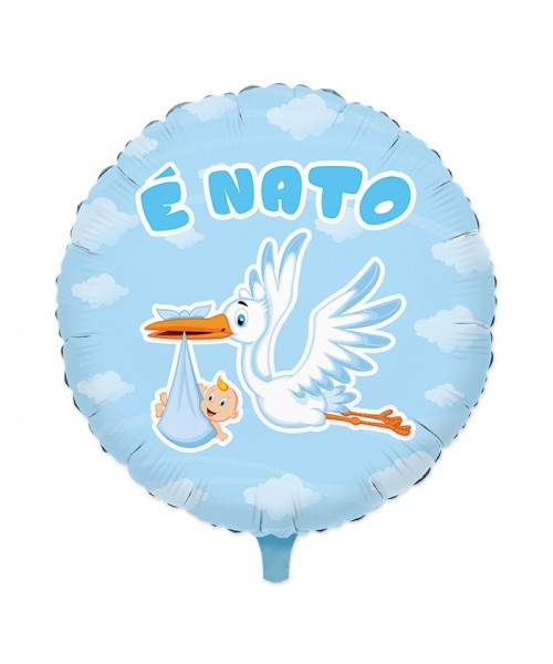 PALL.MYLAR 18" 45CM CICOGNA NUVOLA CEL.