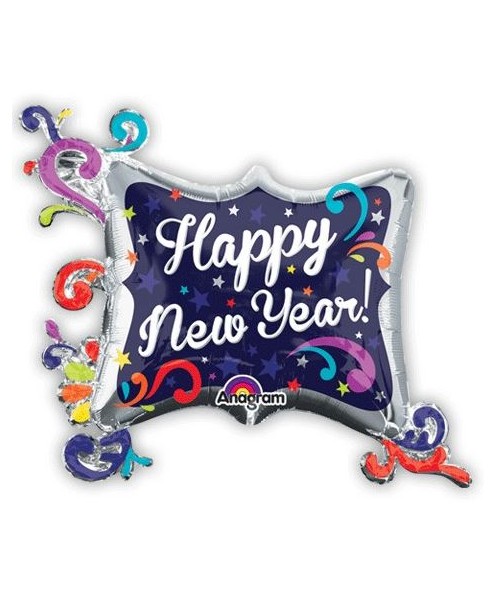 PALLONE MYLAR CORNICE HAPPY NEW YEAR CM. 86X73 2