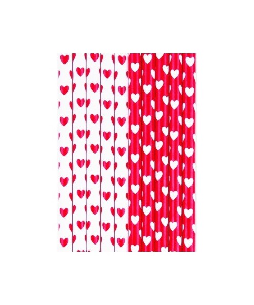 STRAWS HEARTS RED PZ. 10 2