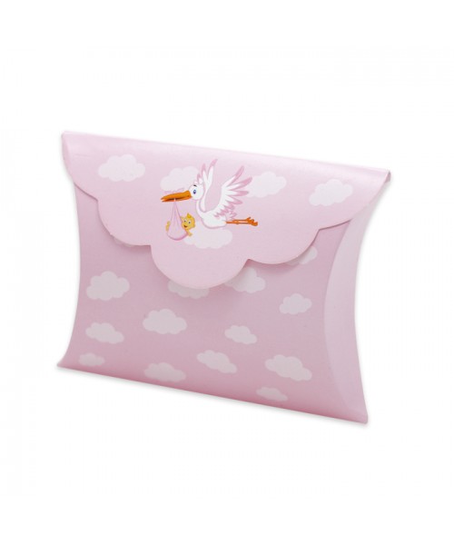 25 SCAT. BUSTA CICOGNA ROSA CM.10X8X3 2