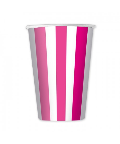 6 Bicchieri cc.470 Stripes Fuxia