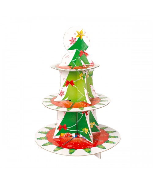 ALZATA 3 PIANI PER DOLCI CHRISTMAS TREE CM30X40,5 2