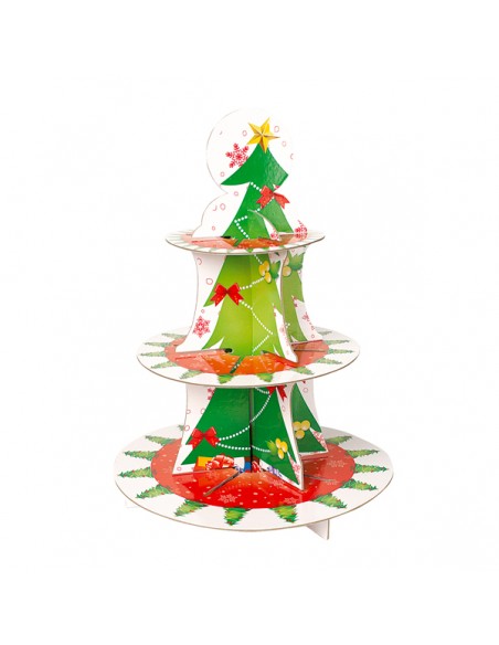 ALZATA 3 PIANI PER DOLCI CHRISTMAS TREE CM30X40,5