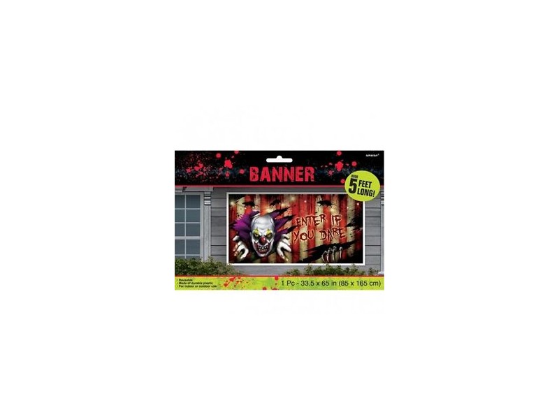 BANNER POSTER HALLOWEEN CLOWN 85X165CM