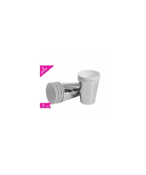 BICCHIERE CARTA ARGENTO 8PZ 2